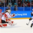 GANGNEUNG, SOUTH KOREA - FEBRUARY 22: USA's Monique Lamoureux-Morando #7gets the puck past Canada's Shannon Szabados #1 to score a third period goal during gold medal round action at the PyeongChang 2018 Olympic Winter Games. (Photo by Matt Zambonin/HHOF-IIHF Images)

